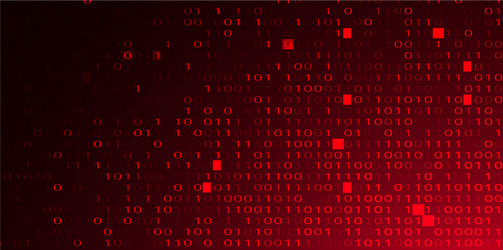 Abstract red background with binary code malware vector