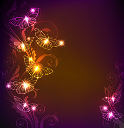 Fabulous night butterflies Royalty Free Vector Image
