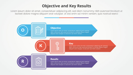Okr objectives and key results framework Vector Image