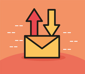 user interface email upload and download data vector image