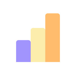 bar chart pixel perfect flat gradient color ui vector image
