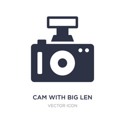 Cam with big len icon on white background simple vector