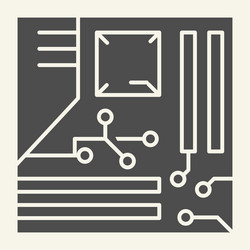 cpu solid icon microprocessor vector image