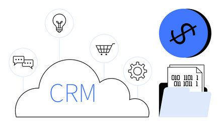 crm cloud integration with key business tools vector image