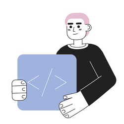 professional programmer course line concept spot vector image