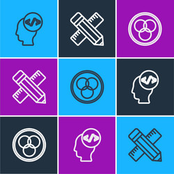 set line front end development rgb and cmyk color vector image