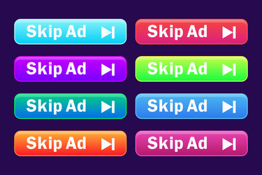 skip ad button video block icon for advertising vector