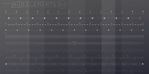 a set hud lines elements for futuristic vector image