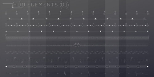 A set hud lines elements for futuristic vector