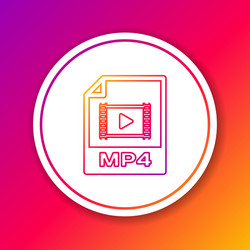 color mp4 file document icon download button vector image