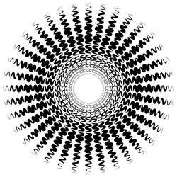 element with bursting radial distorted lines vector