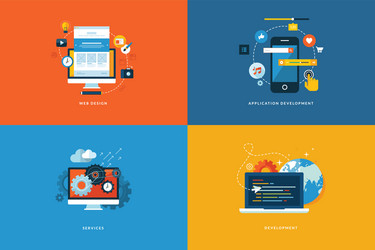 flat design concept icons for web development vector image