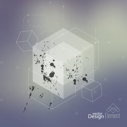 Geometric Data Cube Background vector image