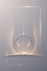 golden light frame template with soft shadow vector image