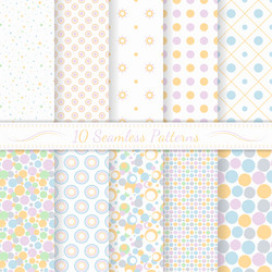set of ten seamless retro patterns vector image