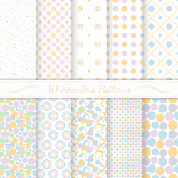 set of ten seamless retro patterns vector