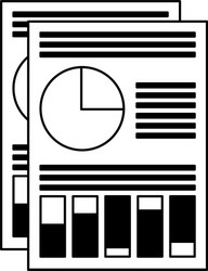 documents with data chart in black and white vector image