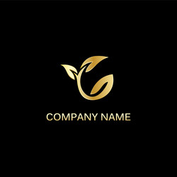House realty leaf nature gold logo Royalty Free Vector Image