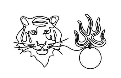 in feng shui as line drawing on white vector