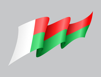 madagascar flag wavy abstract background vector