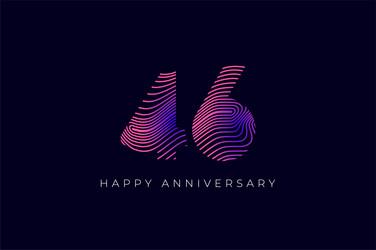 numeric design with line curve 46th happy vector image