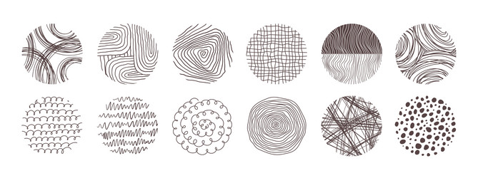 patterns ornaments textures in circles vector image