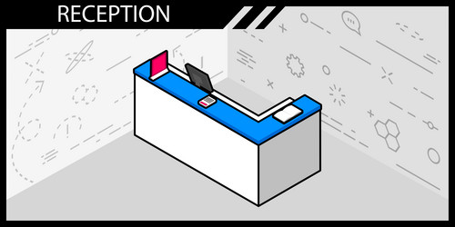 Reception isometric design icon web 3d colorful vector