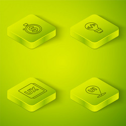 set isometric line front end development ui or ux vector image
