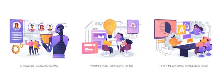 ai enhancing team dynamics collaboration abstract vector image