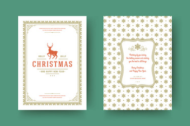 christmas greeting card vintage design ornate vector