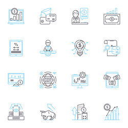 data insights linear icons set analytics trends vector image