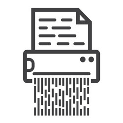 document shredder line icon destroy file vector image