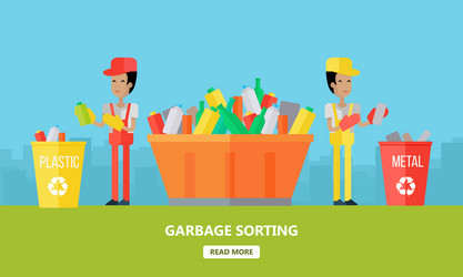 garbage sorting website design template vector image