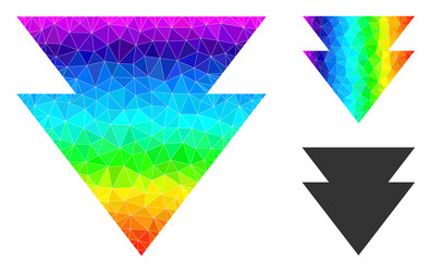 lowpoly move down icon with spectral vector image