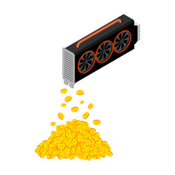 mining video card miner of gpu technology vector image