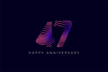 numeric design with line curve 47th happy vector image