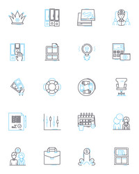 organizational chart linear icons set hierarchy vector image