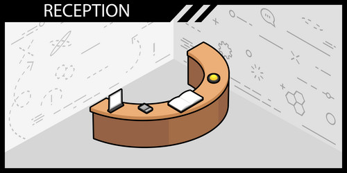 reception isometric design icon web 3d colorful vector image