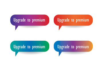 Upgrade to premium call action button set vector