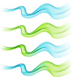 Abstract colorful transparent wave collection vector