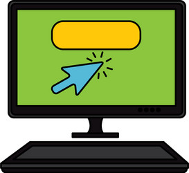 computer desktop with pointer mouse vector image