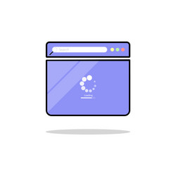 Loading page browser on top view laptop screen vector