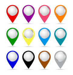 set of paper map pointers vector image