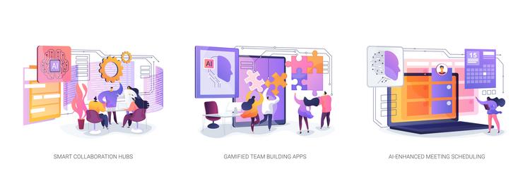 ai and digital tools boosting team efficiency vector image