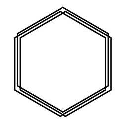 black hexagon frame hexagonal border overlay vector image