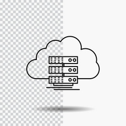 cloud storage computing data flow line icon vector image