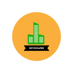 stylish icon in color circle building skyscraper vector image