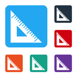 white triangular ruler icon isolated on vector image
