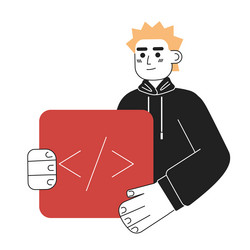 computer coder job line concept spot vector image