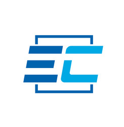 ec letters in a square form company initial vector image